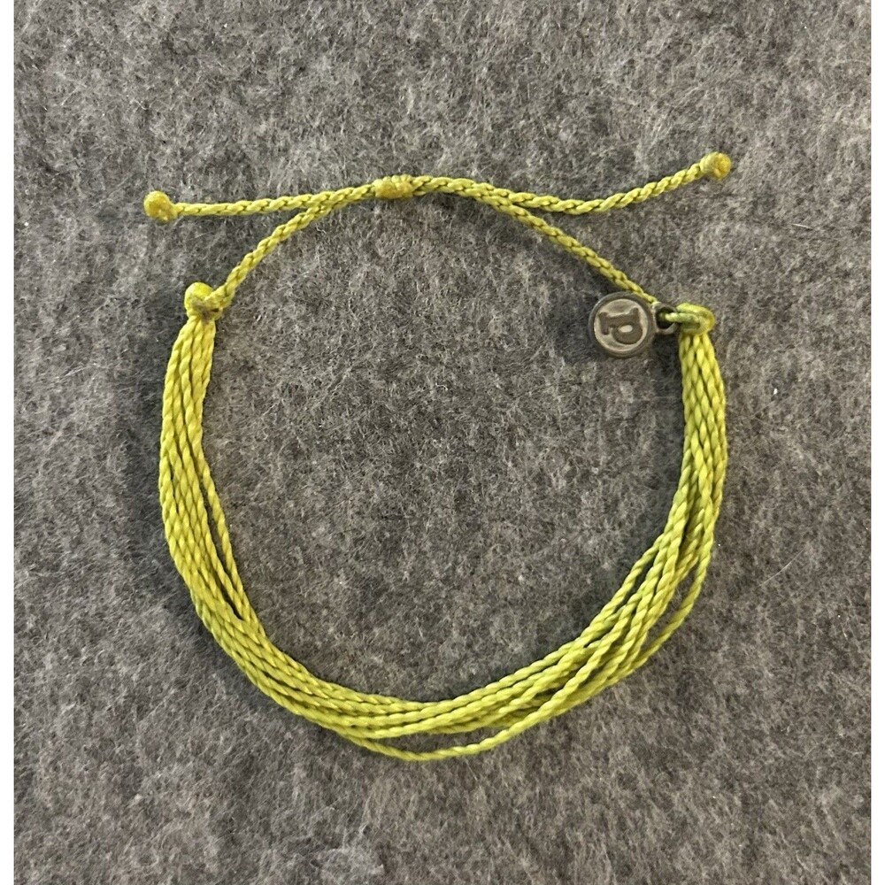 Pura Vida Wax Cord Chartreuse Stack Bracelet, One Size Adjustable Boho Hippie